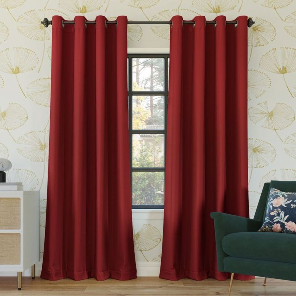 52"x84" Blackout Oslo Theater Grade Grommet Window Curtain - Bright Red